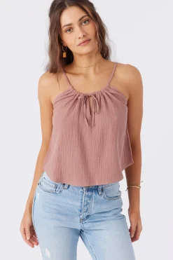 Women O’Neill Tops<ANYA CRINKLE DOUBLE GAUZE TANK TOP