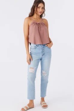 Women O’Neill Tops<ANYA CRINKLE DOUBLE GAUZE TANK TOP