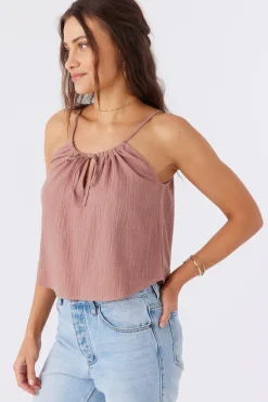 Women O’Neill Tops<ANYA CRINKLE DOUBLE GAUZE TANK TOP