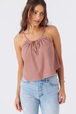 Women O’Neill Tops<ANYA CRINKLE DOUBLE GAUZE TANK TOP