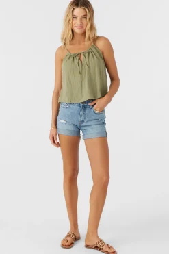 Women O’Neill Cover-Ups|Tops<ANYA CRINKLE DOUBLE GAUZE TANK TOP