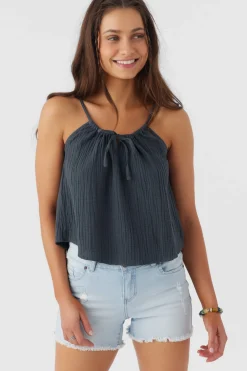 Women O’Neill Tops<ANYA CRINKLE DOUBLE GAUZE TANK TOP