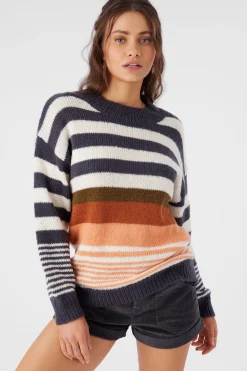 Women O’Neill Sweaters, Hoodies & Fleece<BILLIE STRIPE MOCK NECK OVERSIZED SWEATER