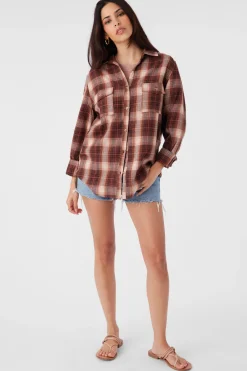 Women O’Neill Tops<BROOKS FLANNEL OVERSIZED FIT SHIRT