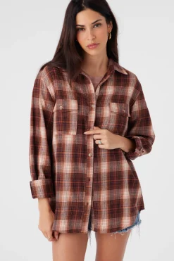 Women O’Neill Tops<BROOKS FLANNEL OVERSIZED FIT SHIRT