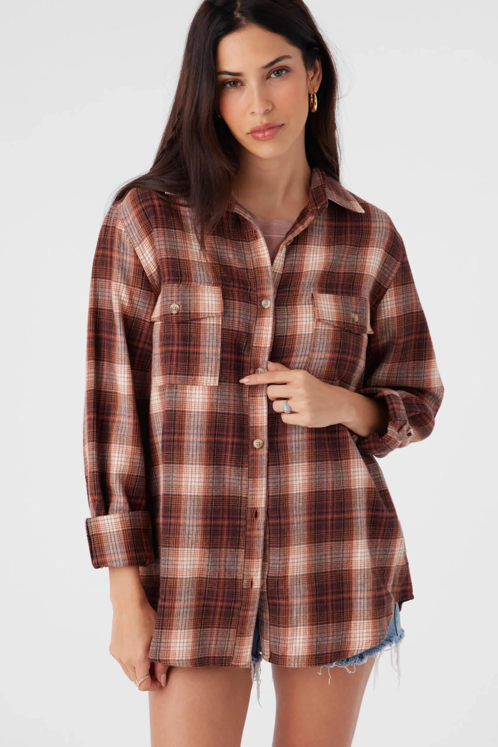 Women O’Neill Tops<BROOKS FLANNEL OVERSIZED FIT SHIRT