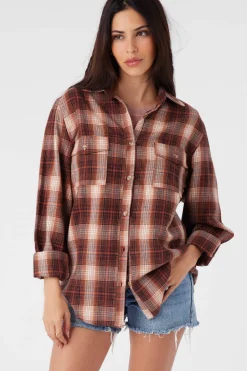Women O’Neill Tops<BROOKS FLANNEL OVERSIZED FIT SHIRT