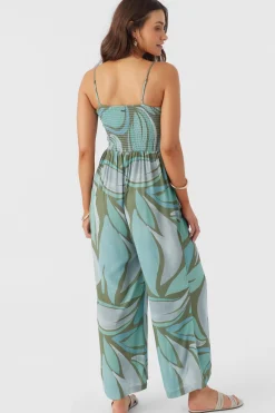 Women O’Neill Jumpsuits & Rompers<CADE LORETA PRINT SMOCKED JUMPSUIT