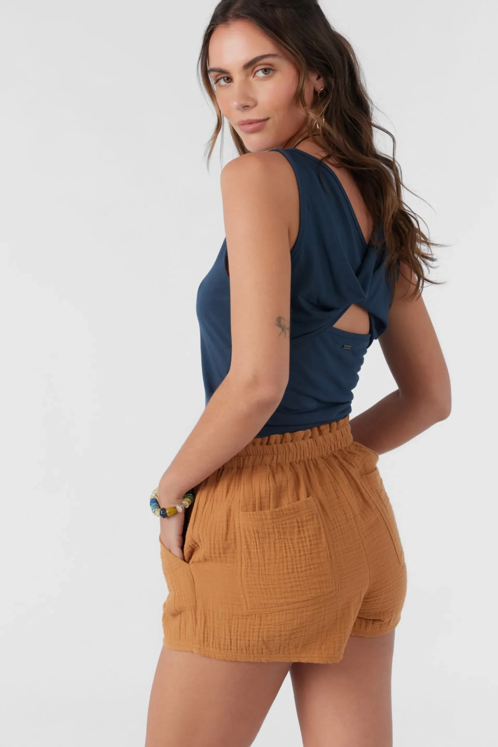 Women O’Neill Cover-Ups|Bottoms<CARLA CRINKLE DOUBLE GAUZE BEACH SHORTS