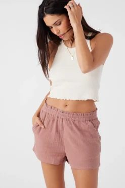 Women O’Neill Bottoms<CARLA CRINKLE DOUBLE GAUZE BEACH SHORTS