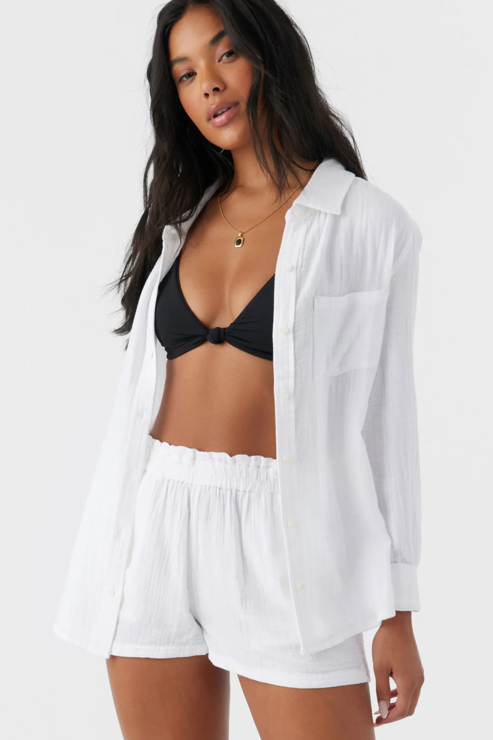 Women O’Neill Cover-Ups<CARLA CRINKLE DOUBLE GAUZE BEACH SHORTS