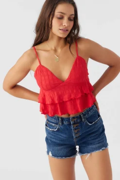Women O’Neill Tops<CHLOEY TEXTURED KNIT TIERED TANK TOP