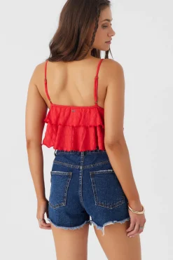 Women O’Neill Tops<CHLOEY TEXTURED KNIT TIERED TANK TOP