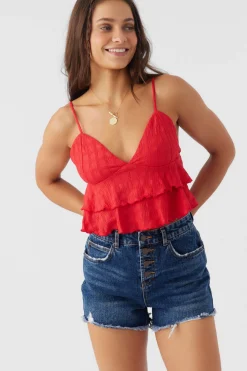 Women O’Neill Tops<CHLOEY TEXTURED KNIT TIERED TANK TOP