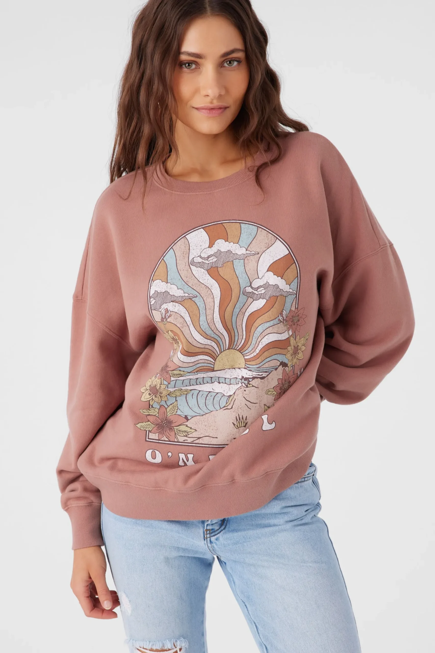 Women O’Neill Sweaters, Hoodies & Fleece<CHOICE CREW NECK OVERSIZED FIT FLEECE PULLOVER