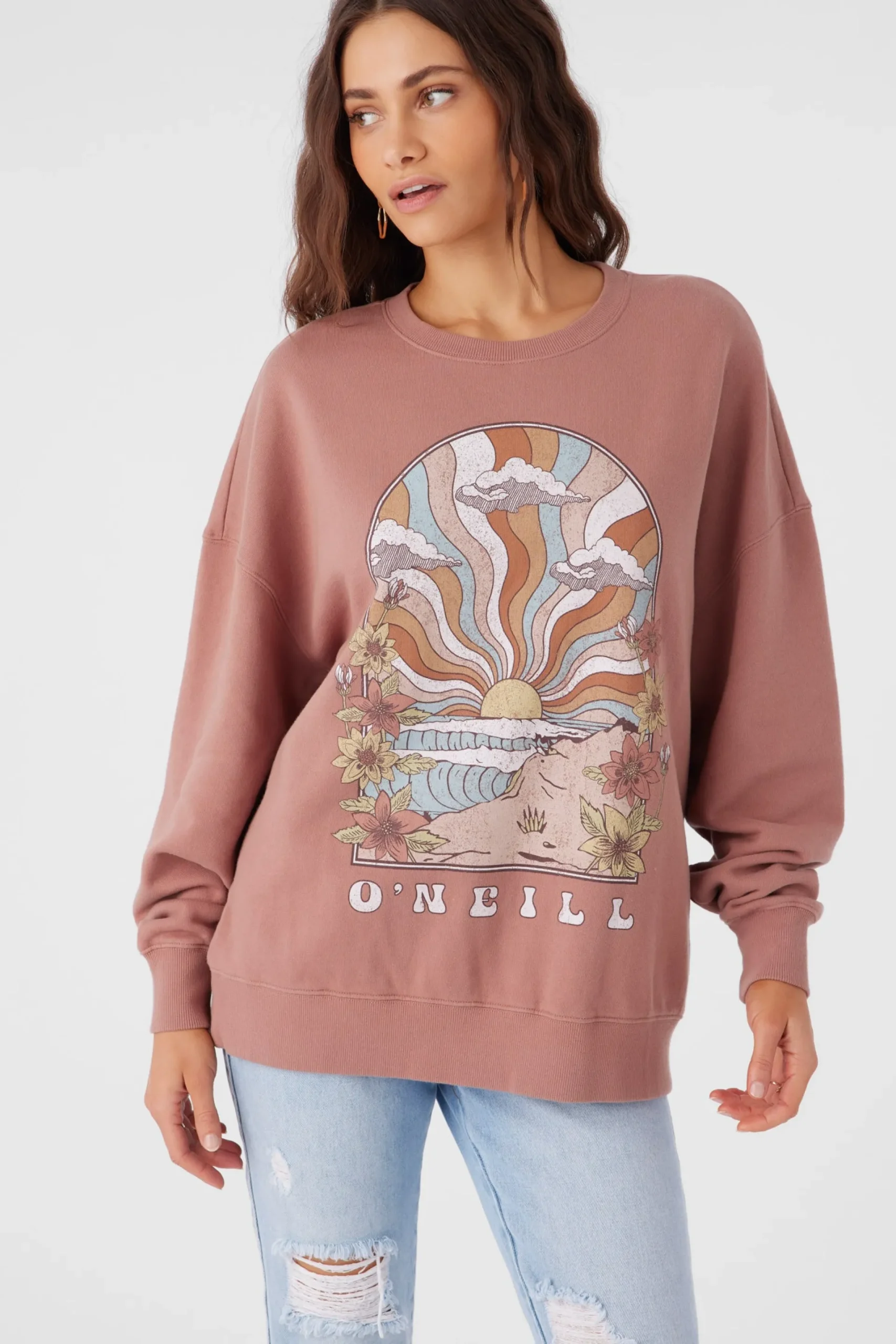 Women O’Neill Sweaters, Hoodies & Fleece<CHOICE CREW NECK OVERSIZED FIT FLEECE PULLOVER