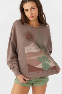 Women O’Neill Graphic Tees & Tanks<CHOICE CREW NECK OVERSIZED FIT FLEECE PULLOVER