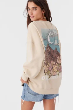 Women O’Neill Graphic Tees & Tanks<CHOICE CREW NECK OVERSIZED FIT FLEECE PULLOVER