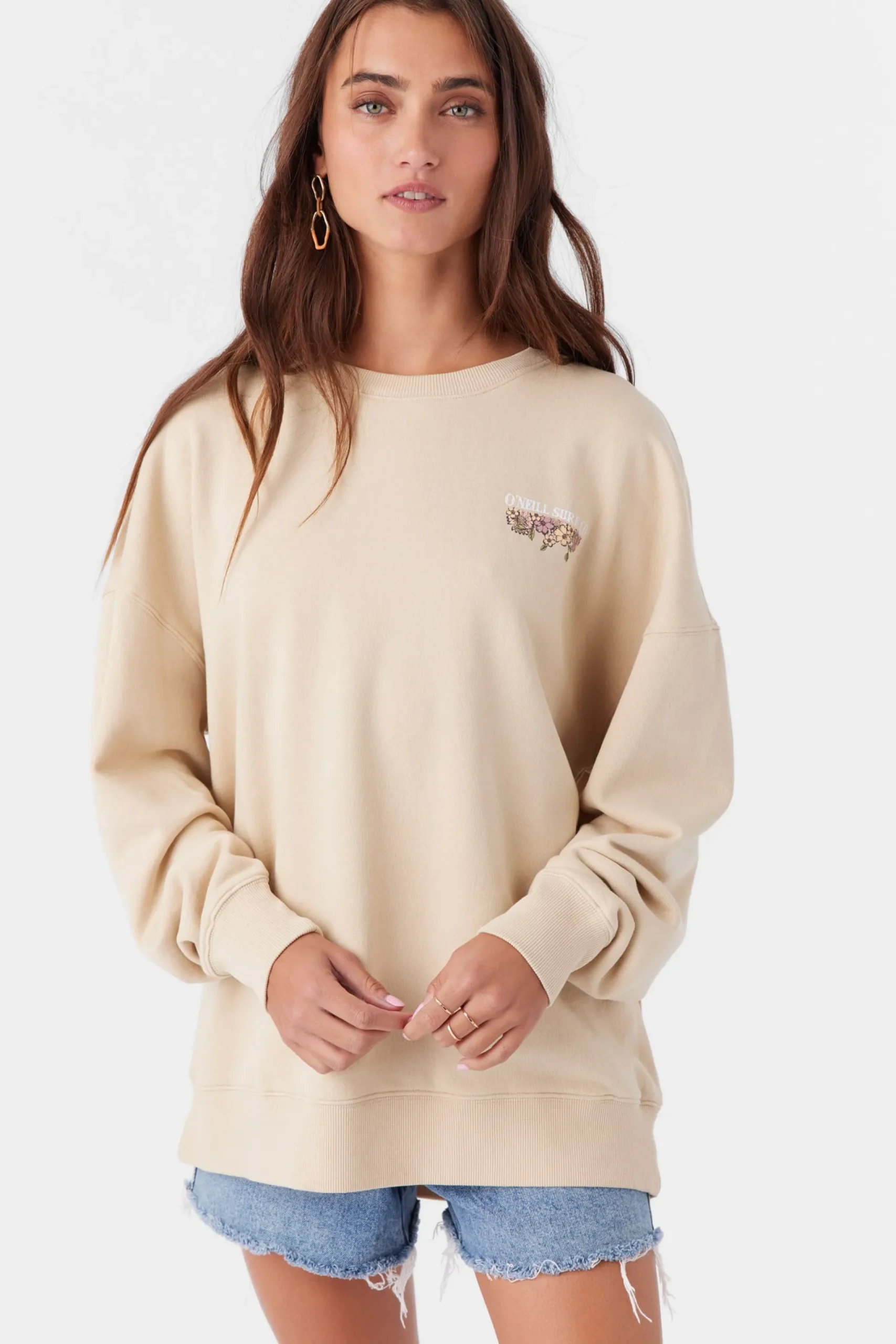 Women O’Neill Graphic Tees & Tanks<CHOICE CREW NECK OVERSIZED FIT FLEECE PULLOVER