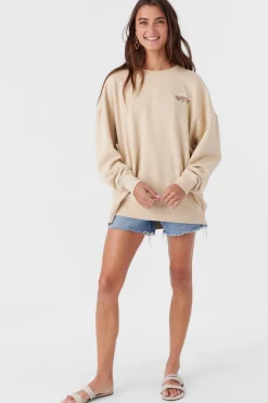 Women O’Neill Graphic Tees & Tanks<CHOICE CREW NECK OVERSIZED FIT FLEECE PULLOVER