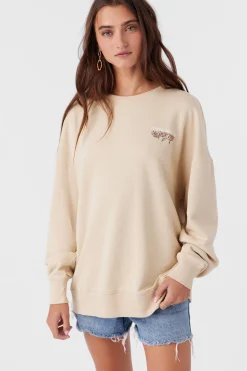 Women O’Neill Graphic Tees & Tanks<CHOICE CREW NECK OVERSIZED FIT FLEECE PULLOVER