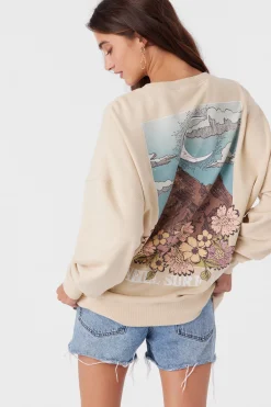 Women O’Neill Graphic Tees & Tanks<CHOICE CREW NECK OVERSIZED FIT FLEECE PULLOVER