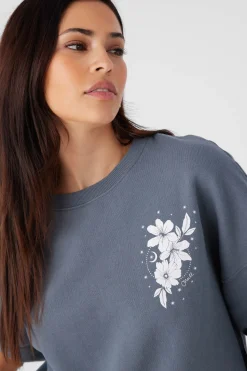 Women O’Neill Sweaters, Hoodies & Fleece|Graphic Tees & Tanks<CHOICE CREW NECK OVERSIZED FIT FLEECE PULLOVER