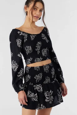 Women O’Neill Bottoms<CIERRA NADIA PAISLEY SMOCKED MINI SKIRT