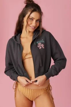 Women O’Neill Graphic Tees & Tanks<DARCIE HOODED ZIP FLEECE JACKET