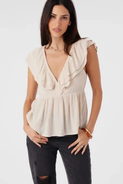 Women O’Neill Tops<DEJI SOLID FLUTTER SLEEVE TOP
