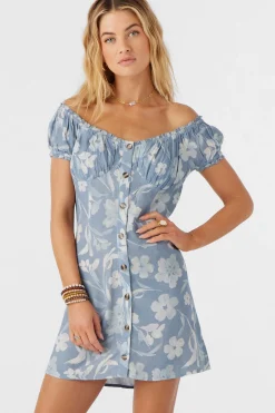 Women O’Neill Dresses<ELLISON EMILIA FLORAL OFF-THE-SHOULDER MINI DRESS
