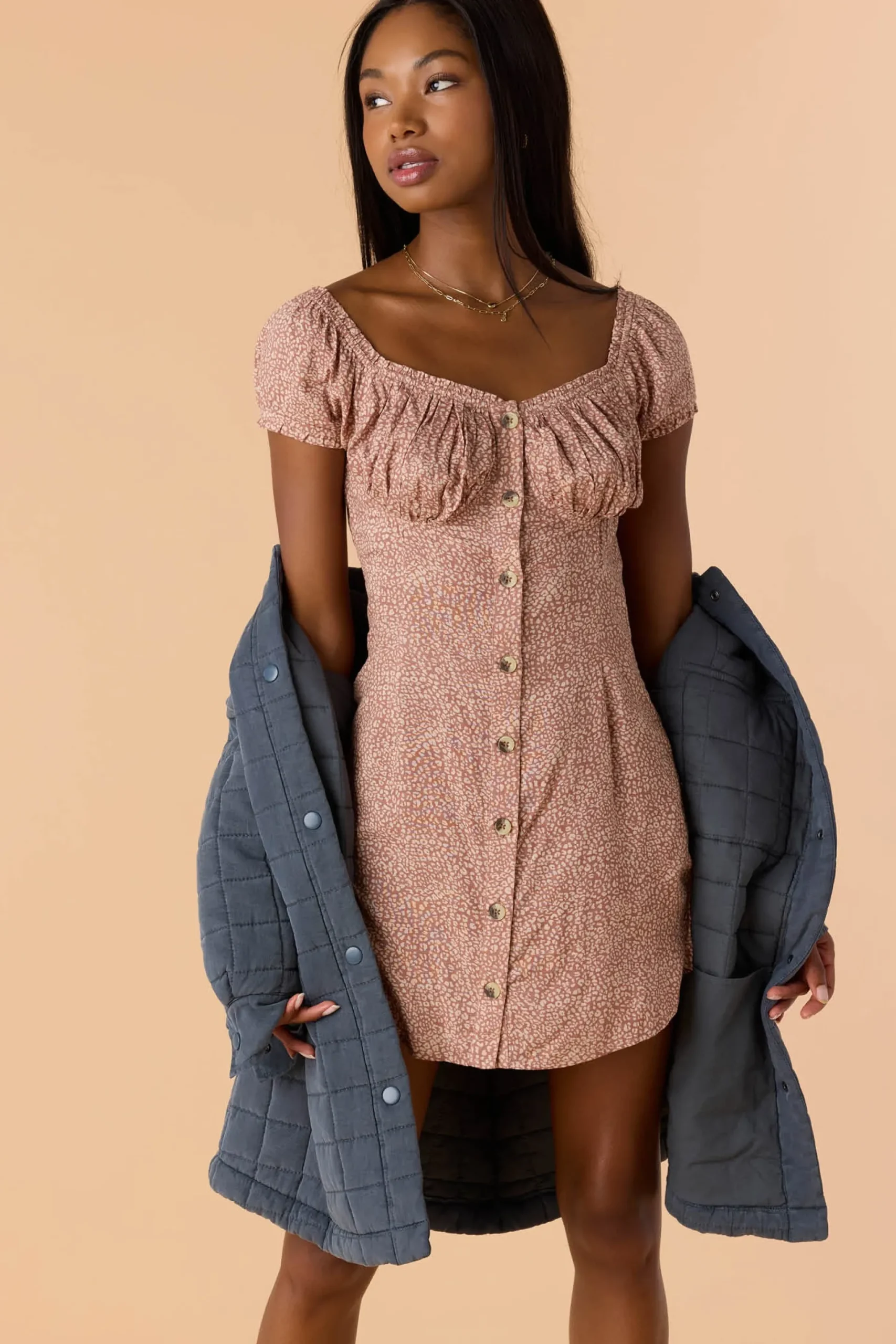 Women O’Neill Dresses<ELLISON LORDES ANIMAL OFF-THE-SHOULDER MINI DRESS