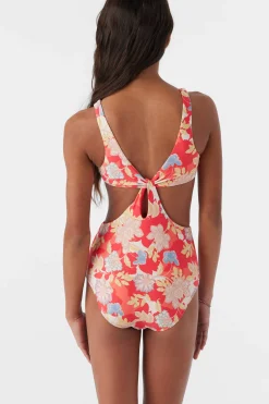 Women/Kids O’Neill One-Pieces|One Pieces<GIRL'S ANTALYA FLORAL TWIST FRONT ONE-PIECE