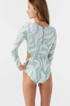 Women/Kids O’Neill One-Pieces|One Pieces<GIRL'S BEACH HUT GEO CUT OUT SURF SUIT