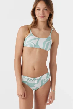 Women/Kids O’Neill Swim Sets|Swim Sets<GIRL'S BEACH HUT GEO TIE BACK BRALETTE TOP SET