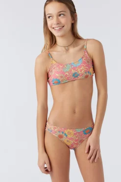 Women/Kids O’Neill Swim Sets|Swim Sets<GIRL'S BELIZE FLORAL SCOOP BRALETTE SWIM SET