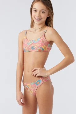 Women/Kids O’Neill Swim Sets|Swim Sets<GIRL'S BELIZE FLORAL SCOOP BRALETTE SWIM SET
