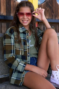 Kids O’Neill Tops<GIRL'S BENNET SUPERFLEECE FLANNEL SHIRT