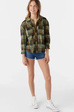 Kids O’Neill Tops<GIRL'S BENNET SUPERFLEECE FLANNEL SHIRT