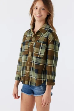 Kids O’Neill Tops<GIRL'S BENNET SUPERFLEECE FLANNEL SHIRT