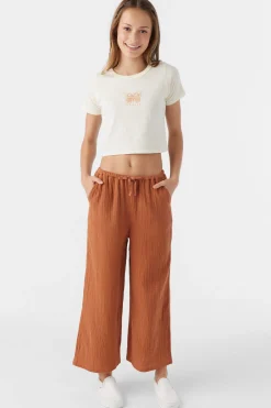Kids O’Neill Bottoms<GIRL'S BRENDITA CRINKLE DOUBLE GAUZE PANTS