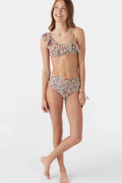 Women/Kids O’Neill Swim Sets|Swim Sets<GIRL'S EDEN DITSY ASYMM RUFFLE TOP SWIM SET