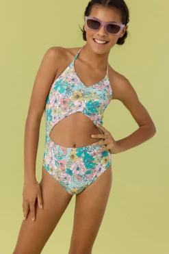 Women/Kids O’Neill One-Pieces|One Pieces<GIRL'S JANIS FLORAL CINCHED ONE-PIECE