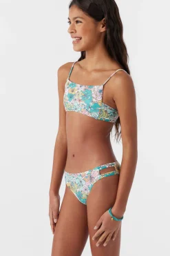 Women/Kids O’Neill Swim Sets|Swim Sets<GIRL'S JANIS FLORAL SQUARE NECK TOP SET
