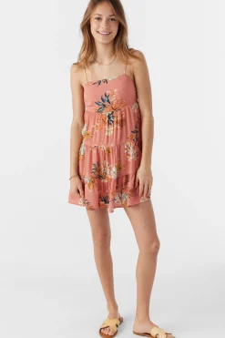 Kids O’Neill Dresses<GIRL'S JILLIAN PUNTA TROPICAL TIERED DRESS