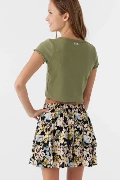 Kids O’Neill Bottoms<GIRL'S JOANNA CAMDEN FLORAL TIERED SKIRT
