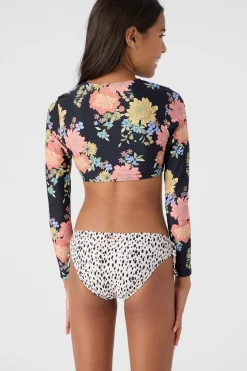 Women/Kids O’Neill Swim Sets|Swim Sets<GIRL'S KALI FLORAL LONG SLEEVE CROP TOP SWIM SET