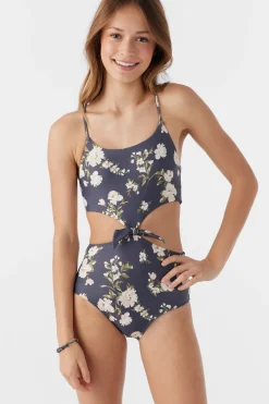 Women/Kids O’Neill One-Pieces|One Pieces<GIRL'S KENDRA FLORAL KNOT FRONT ONE-PIECE