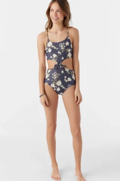 Women/Kids O’Neill One-Pieces|One Pieces<GIRL'S KENDRA FLORAL KNOT FRONT ONE-PIECE