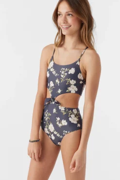 Women/Kids O’Neill One-Pieces|One Pieces<GIRL'S KENDRA FLORAL KNOT FRONT ONE-PIECE